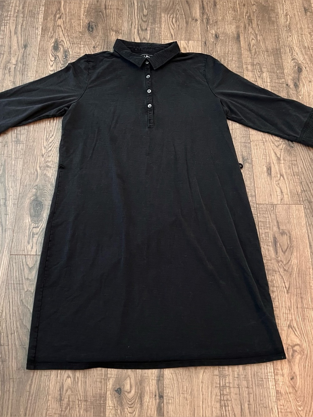 L.L Bean Midi Dress XL Polo Faded Black